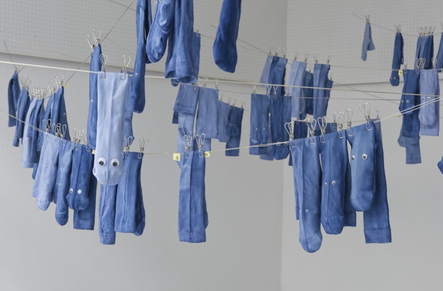 Clothesline Socks (Herzen Blau)