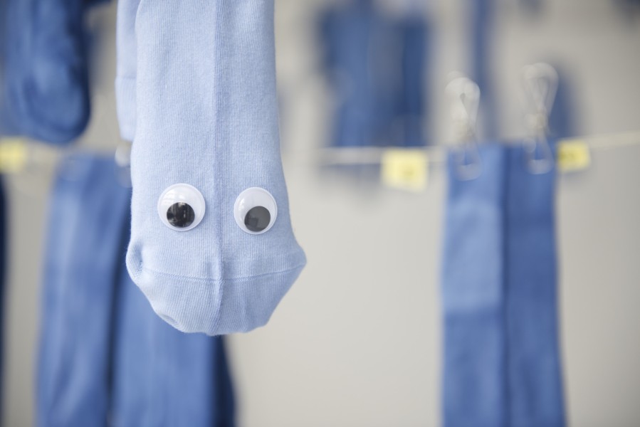 Clothesline Socks (Herzen Blau)