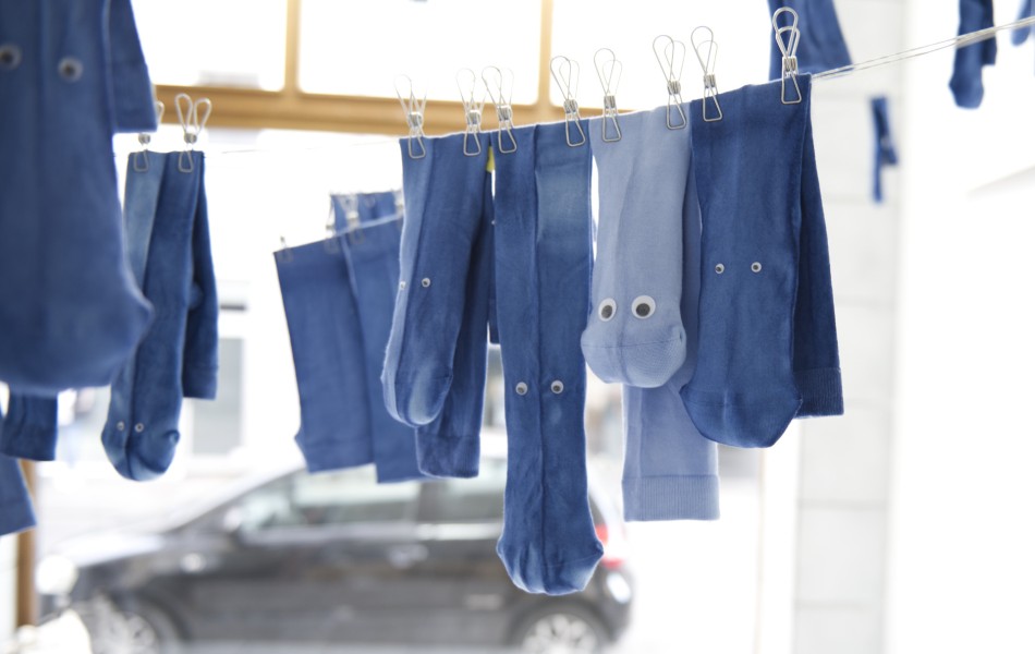 Clothesline Socks (Herzen Blau)