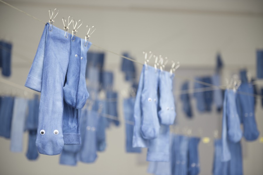 Clothesline Socks (Herzen Blau)
